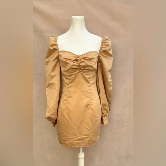 PrettyLittleThing | Dresses | Size 4 New Pretty Little Thing Gold Dress |  Poshmark